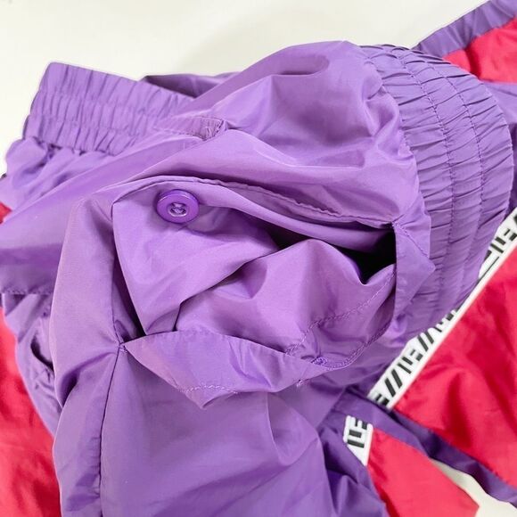 LF the Brand Windpant Joggers Purple Red Zip 80s - Picture 6 of 8